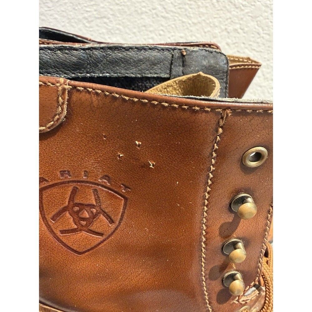 Ariat Women’s Ostrich Vamp Lace-Up Boots Size 11 Brown Exotic Leather Western - Picture 3 of 15